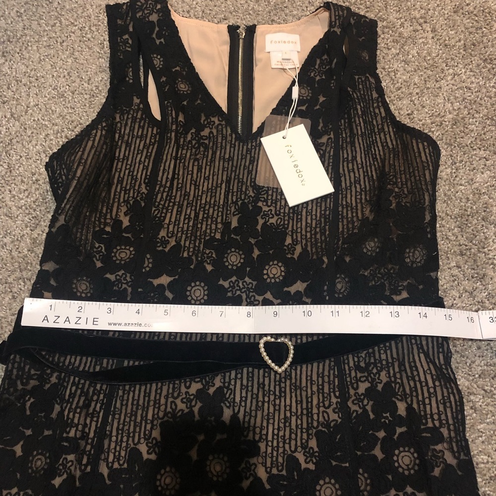 🦋🌙 NWT FOXIEDOX x ANTHROPOLOGIE | Asha Black Lace Dress - Picture 12 of 15
